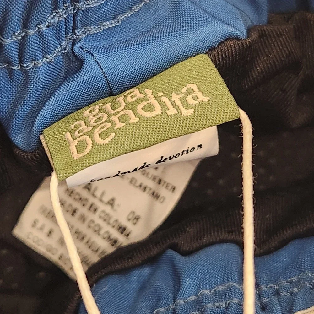 New Agua Bendita Nick Dreamin Boys Swim Trunks Blue Floral 6 Swim Shorts $85
